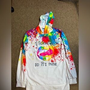 VERTICHE Colorful Graphic Hoodie WHITE COLOR size M